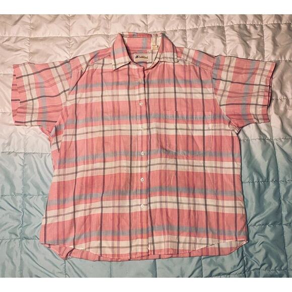 Saddlebred plaid pink button up top size 18W - Picture 1 of 3
